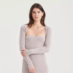 NAADAM FormFit Sweetheart Cashmere Organic Cotton Blend Bolero (size XXS)